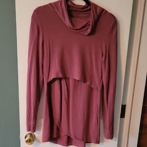 Latched Mama Dusty Rose Cowl Neck Petal Top